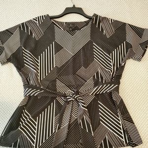 Worthington Womens XXL Black/White Blouse